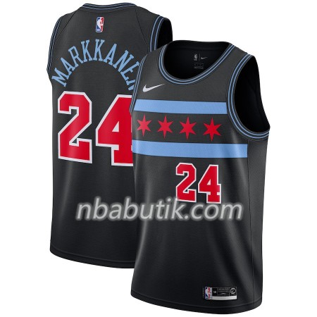 NBA Mænd Trøje Chicago Bulls Lauri Markkanen 24 2018-19 Nike City Edition Sort Swingman NBA Mænd Trøje Chicago Bulls Lauri Markkanen 24 2018-19 Nike City Edition Sort Swingman